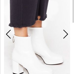 NWOT Ex's and O's Faux Leather Platform Boots